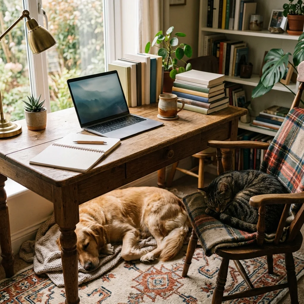 About Paws Refined: a dog and a cat relaxing together at home