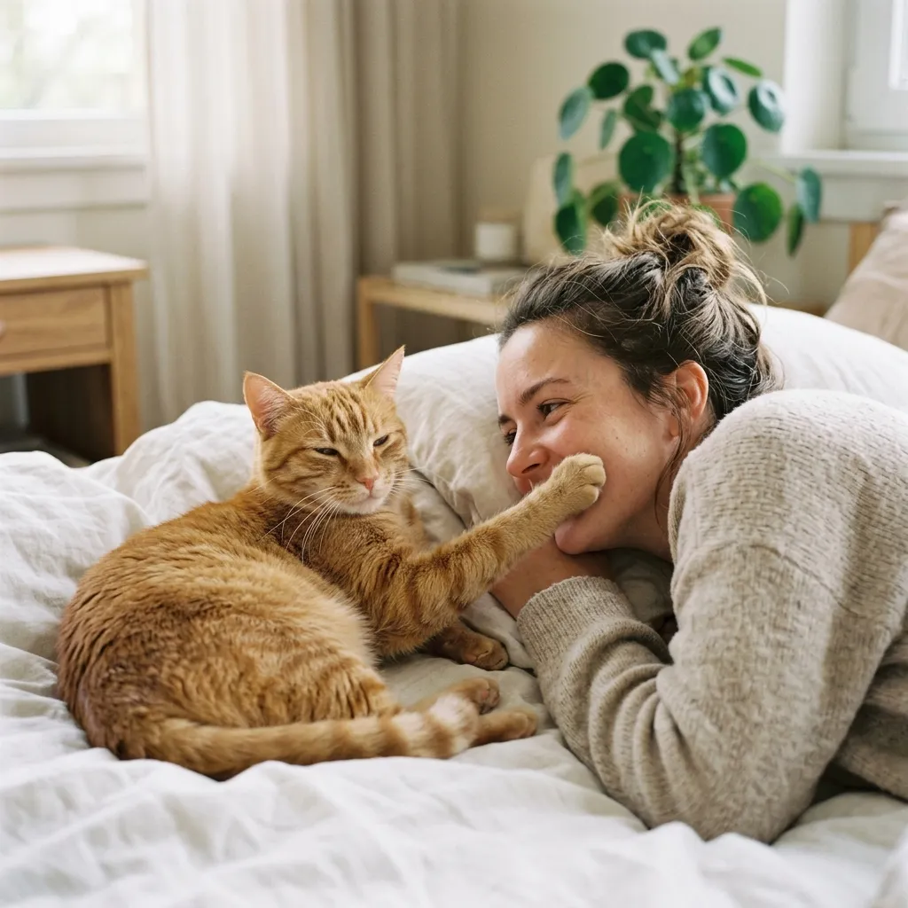 Why Does My Cat Put His Paw on My Face? 7 Reasons